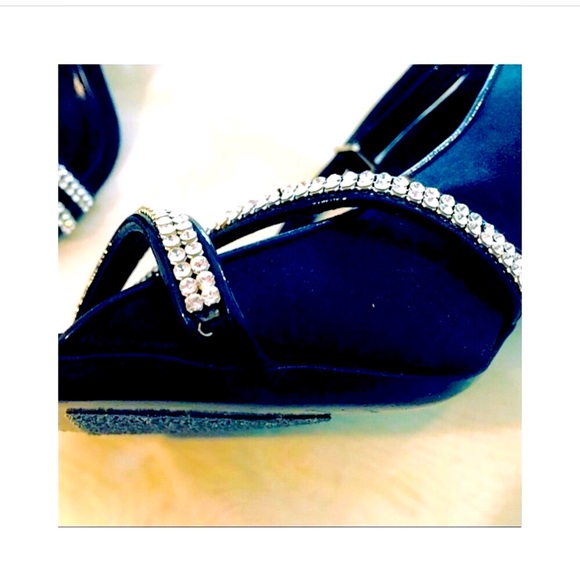 Judith Leiber Crystal Black Satin Swarovski 👠 8B - Picture 6 of 8